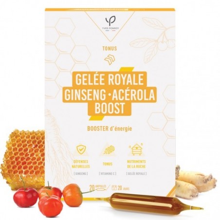 YVES PONROY GELÉE ROYALE - GINSENG - ACÉROLA BOOST ampoules bte 20