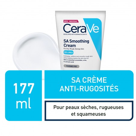 CeraVe SA Crème Anti-Rugosités Peau Sèche et Squameuse | 177ml