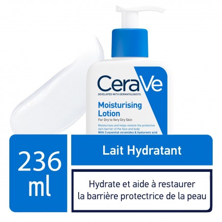 CeraVe Lait Hydratant Léger Peau Sèche à Très Sèche | 236ml