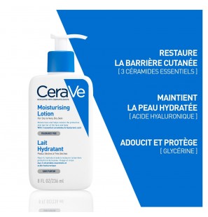 CeraVe Lait Hydratant Léger Peau Sèche à Très Sèche | 236ml