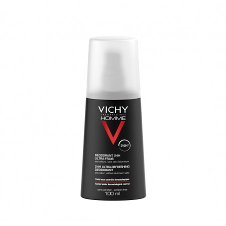 Vichy Homme Déodorant Vaporisateur Ultra-Frais 24H Peau Sensible | 100ml