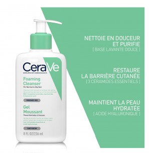 CeraVe Gel Moussant Nettoyant Peau Normale à Grasse | 236ml