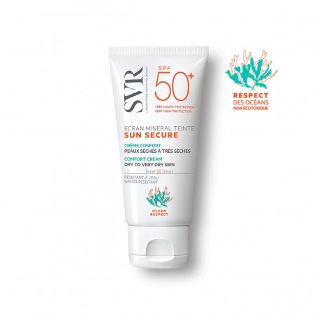 SVR SUN SECURE écran minéral teinté spf 50+ peaux sèches à très sèches | 50 ml