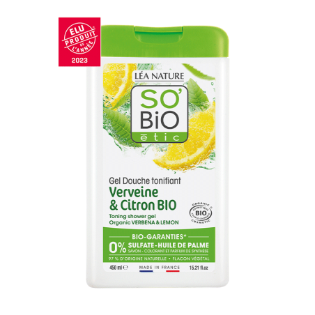 SO'BIO ETIC VERVEINE & CITRON gel douche tonifiant | 450 ml