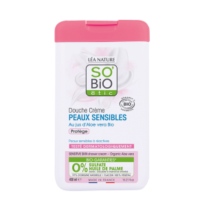 SO'BIO ETIC douche crème peaux sensibles au jus d'aloe vera Bio | 450 ml