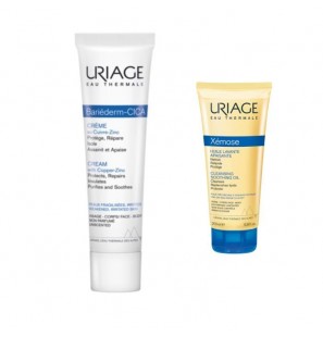 URIAGE PACK BARIÉDERM - CICA-CRÈME au Cuivre-Zinc 40 ML + Uriage xemose huile lavante 50 ml OFFERT