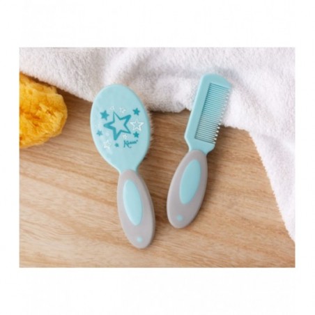 KIOKIDS Peigne et Brosse Bleu