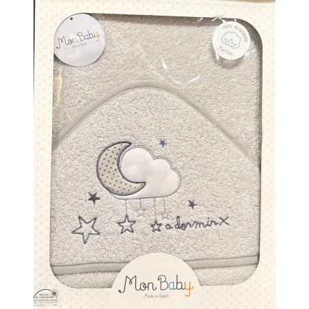 MON BABY Cap De Bain100 X 100cm a dormir gris