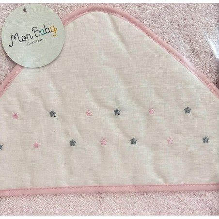 MON BABY Cap De Bain100 X 100cm Stars b/rose