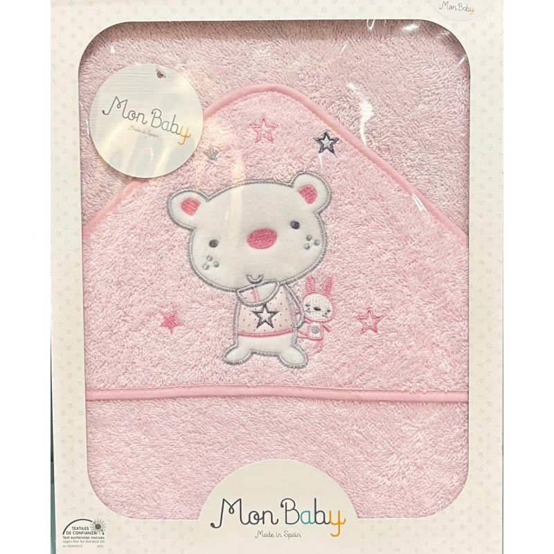 MON BABY Cap De Bain100 X 100cm osito starb rose