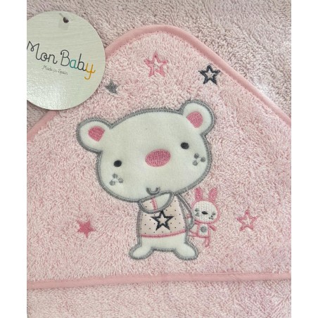 MON BABY Cap De Bain100 X 100cm osito starb rose