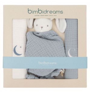 BIMBIDREAMS Pack 2 matelassé Doudou+bleu