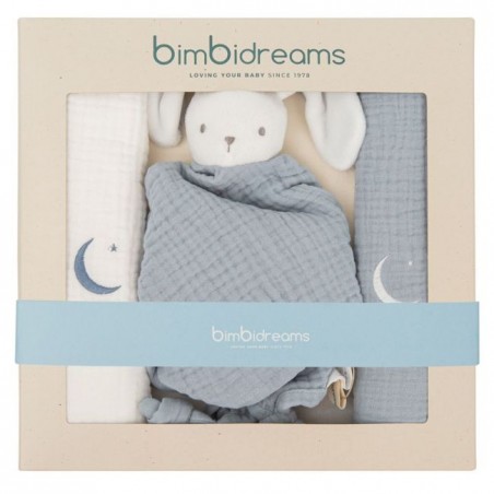 BIMBIDREAMS Pack 2 matelassé Doudou+bleu