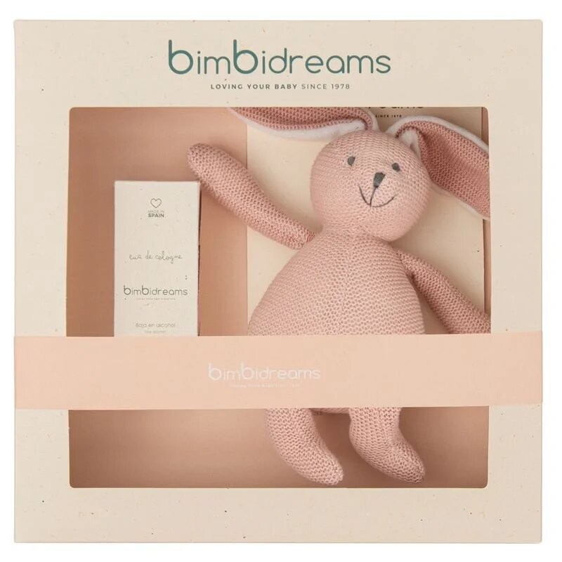 BIMBIDREAMS Le pack de Cologne+peluche lapin rose