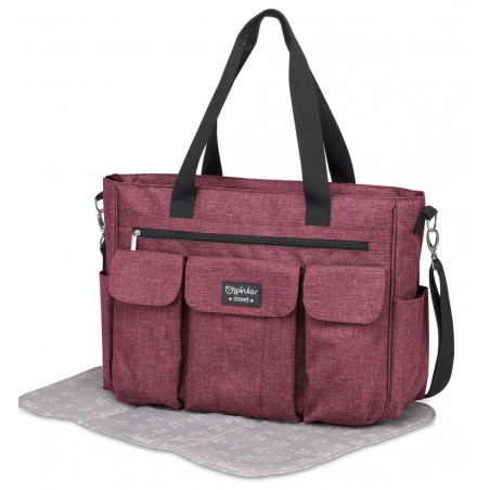 BIMBIPIRULOS Twin bag XL pirulos carry denim bordeaux