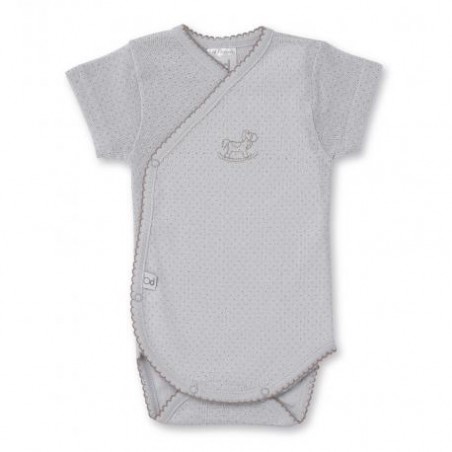 BIMBIPIRULOS  Body manches courtes taille 3 mois dots gris