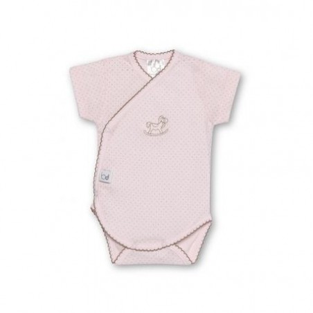 BIMBIPIRULOS  Body manches courtes taille 1 mois dots rose