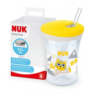 NUK Evolution Action Cup 230ml 12M+ - Jaune