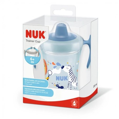 NUK Trainer Cup 230ml anti-fuite 6 mois+ - bleu