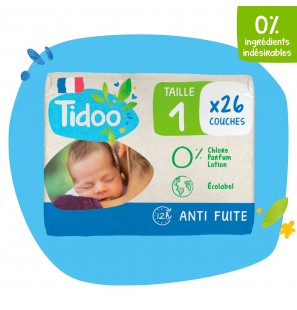 TIDOO Taille 1 (2-5kg) couches Newborn | 26 u