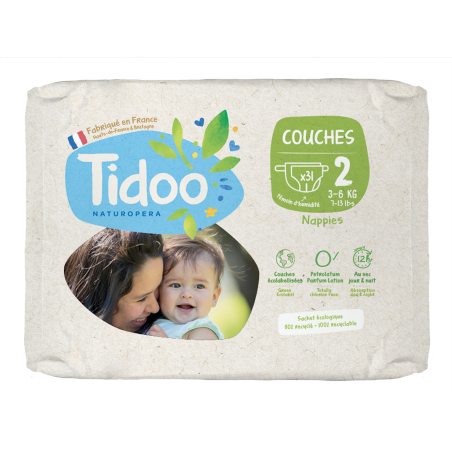 TIDOO Taille 2 (3-6kg) couches Newborn |  31 u