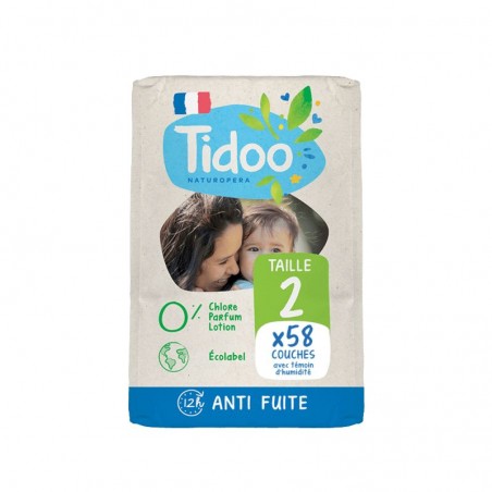 TIDOO Taille 2 (3-6kg) couches Newborn | 58 u