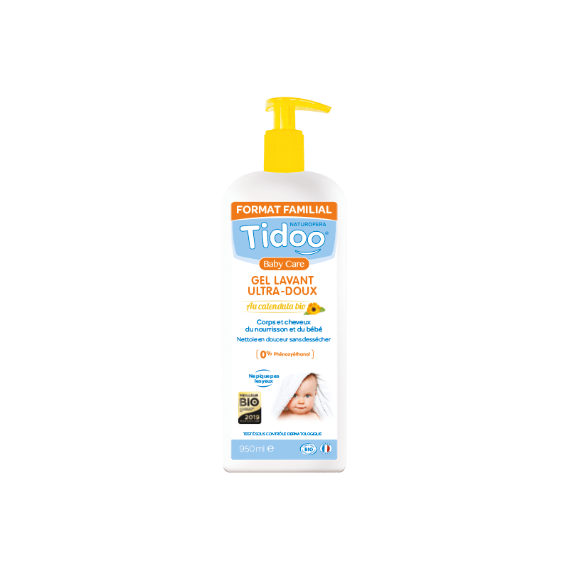 TIDOO BABY CARE gel lavant ultradoux au Calendula | 950 ml