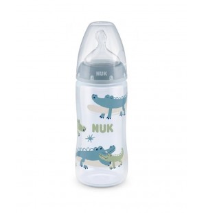 Nuk Biberon PP 300ml tétine en silicone 0-6 mois - Bleu & Vert