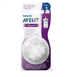 AVENT Philips tétine Natural 2.0 thick feed 6M