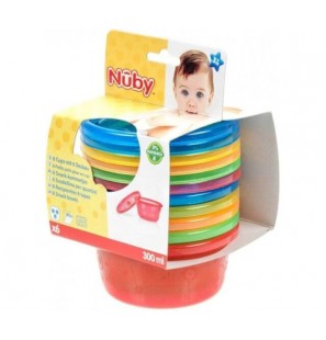 NUBY Petit bols avec couvercle pack de 6  3m+ 300ml