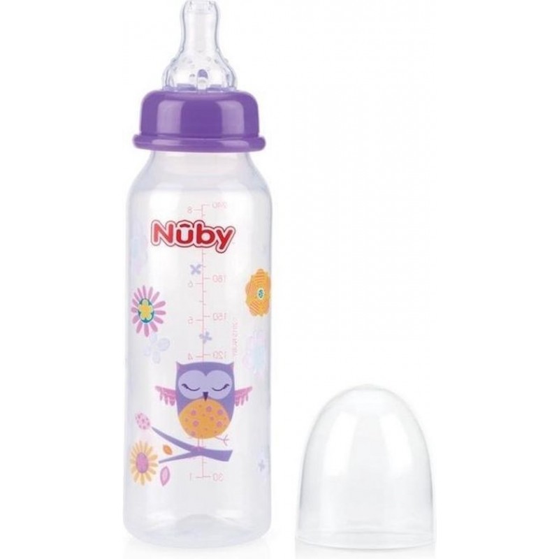 NUBY Biberon Classique Polycarbonate imprimé 240ml +0 mois