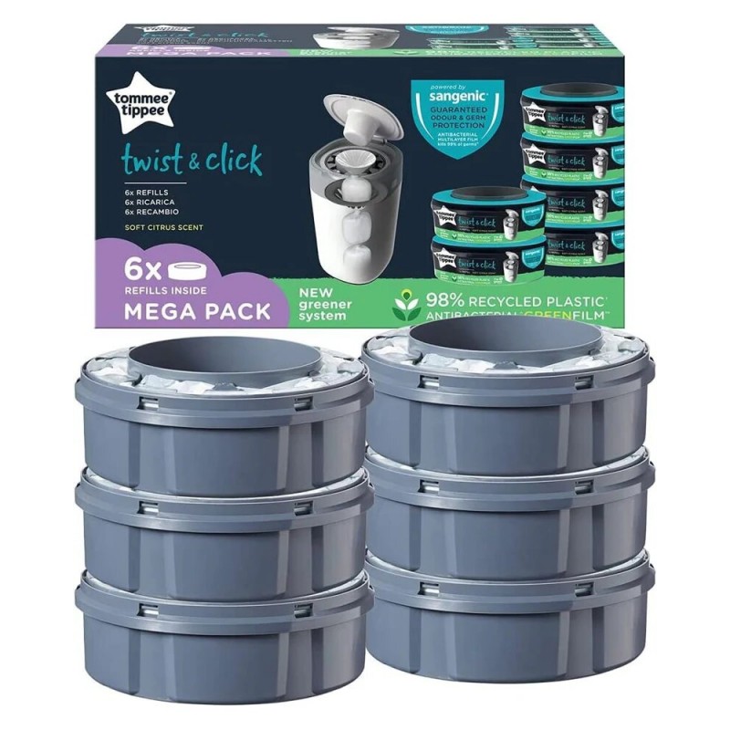 TOMMEE TIPPEE Lot de 6 Recharges Twist & Click