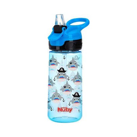 NUBY GOBELET PAILLE SOUPLE ET BOUTON PUSH EN TRITAN 540ML +3ANS