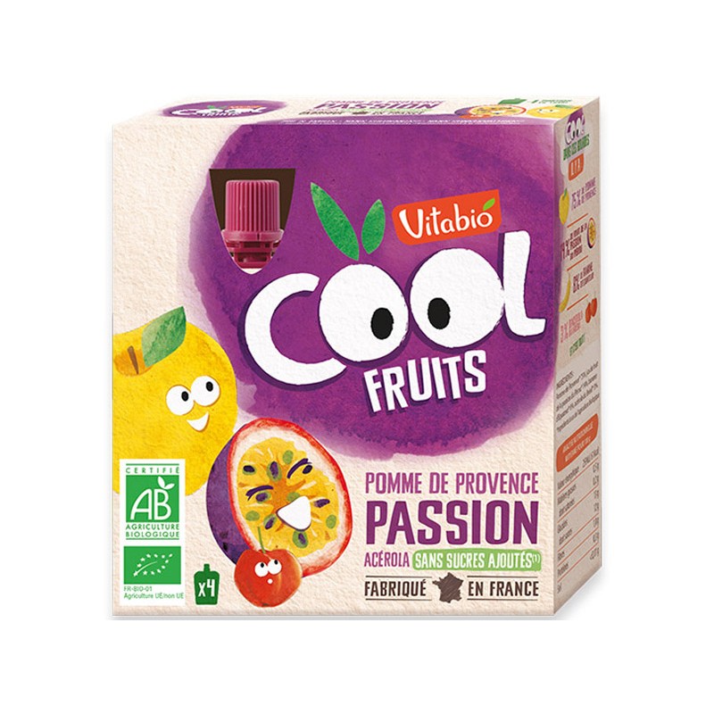 VITABIO COOL FRUITS POMME DE PROVENCE PASSION ACEROLA 4*90G