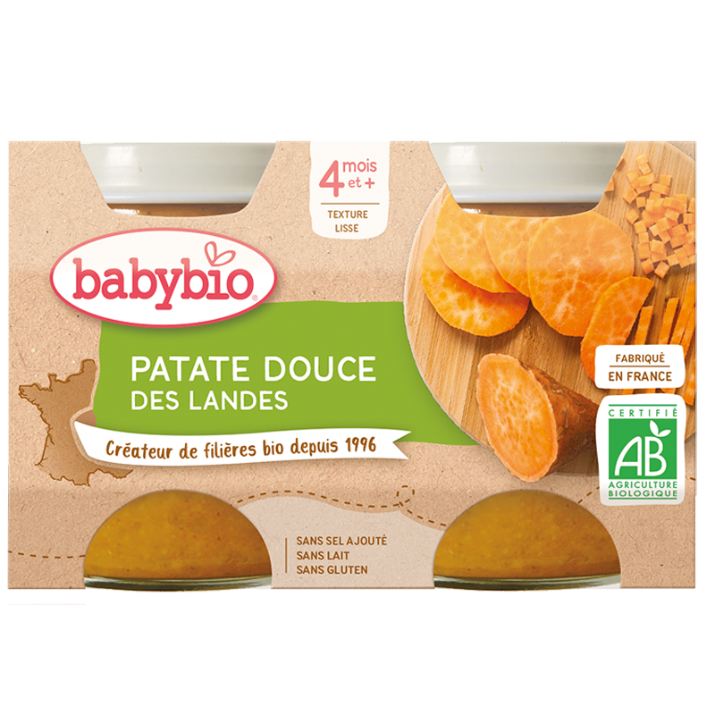 BABYBIO Patate Douce des Landes | 2x130g