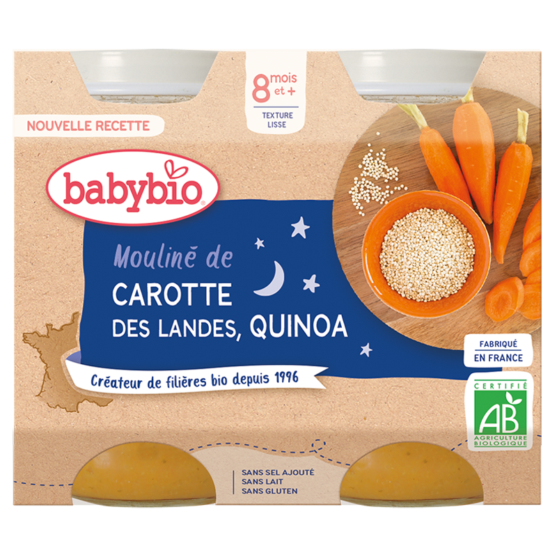 BABYBIO PETIT POT CAROTTE QUINOA 2*200G