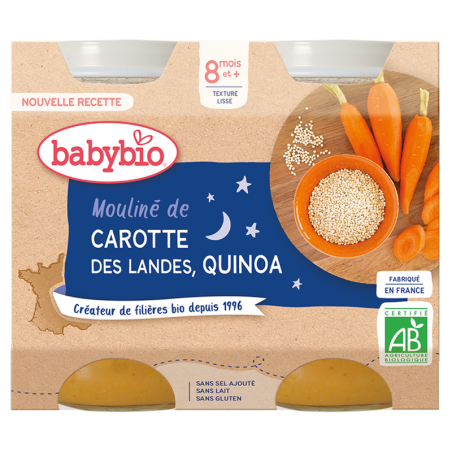 BABYBIO PETIT POT CAROTTE QUINOA 2*200G