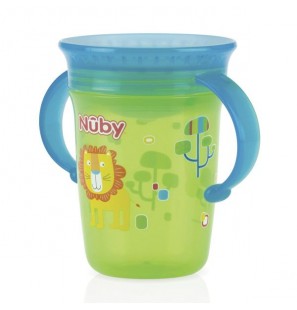 NUBY GOBELET ANTI GOUTTE MAGIC 360° AVEC ANSES +6MOIS 240ML