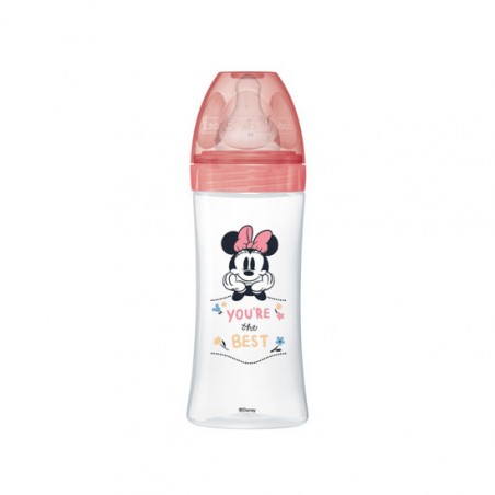 DODIE BIBERON INITIATION+ MINNIE ROSE +6MOIS TETINE RONDE 3 VITESSE D3 330ML