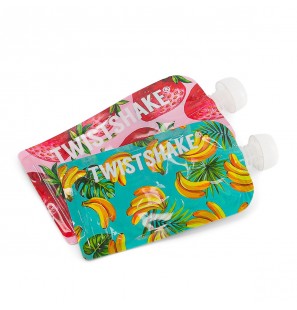 Twistshake Squeeze Bag Sacs à Fruits Pressables - Sachet de 3 unités de 220 ml