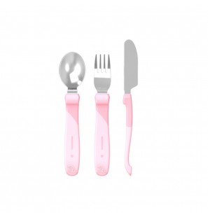 TWISTSHAKE Couverts enfant inox rose 3 pièces