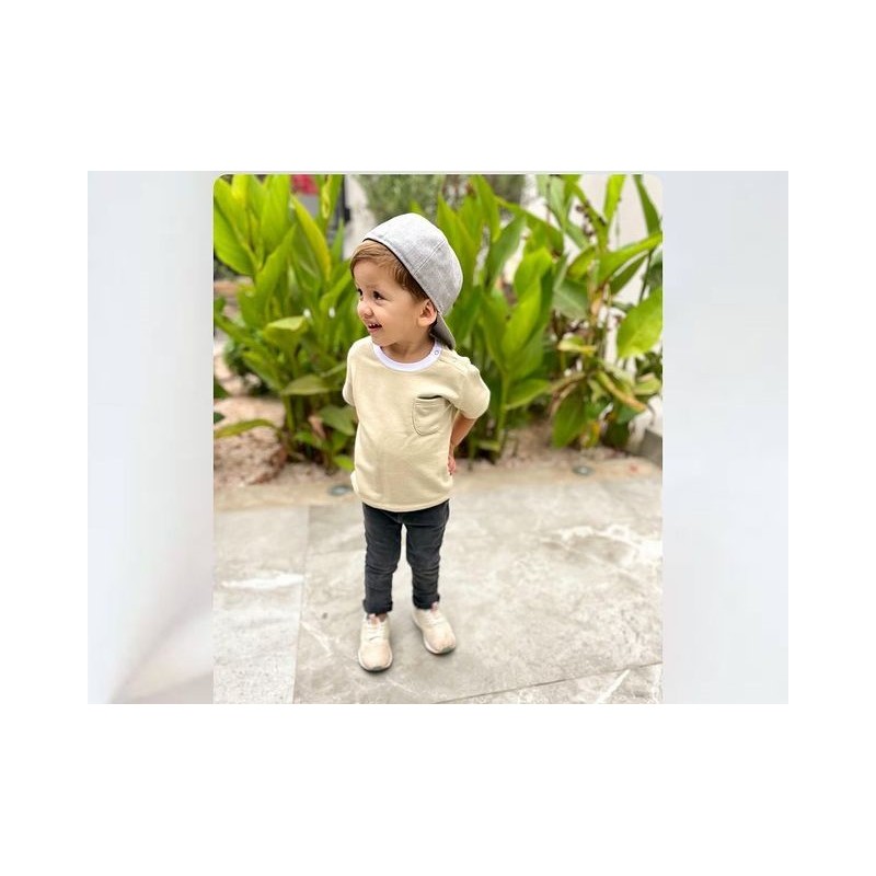 NOSS NOSS T-shirt en coton biologique pour enfants beige 12 MOIS