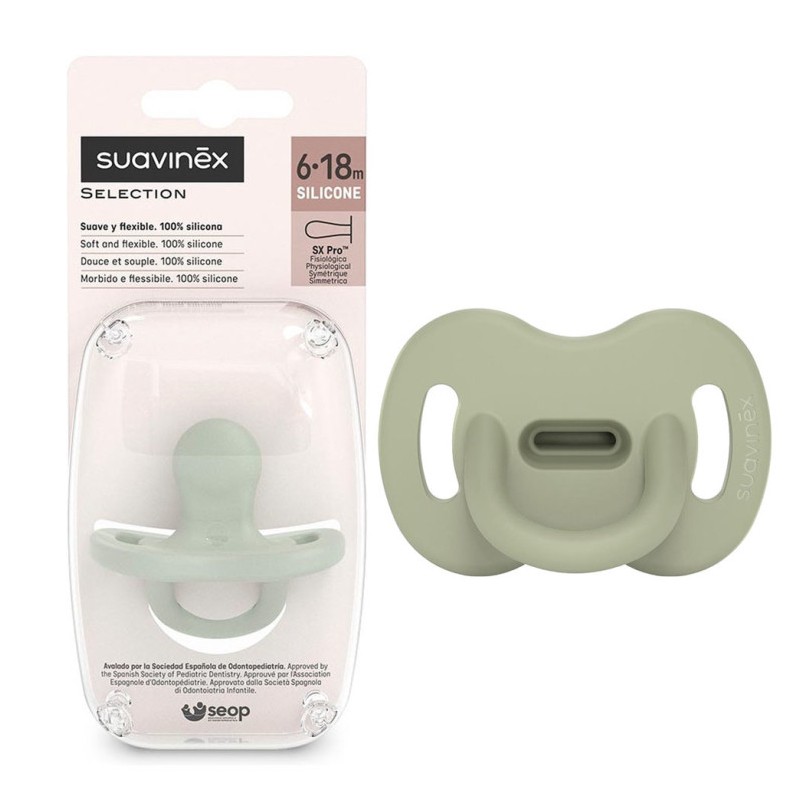 SUAVINEX Sucette Anatomique Réversible SXPRO 6/18 Mois Vert