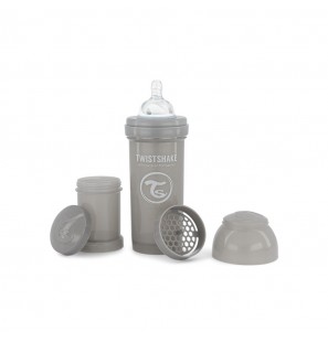 Twistshake biberon 2m+ anti-colique 260ml gris pastel