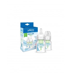 Dr Brown's Pack 2 Biberons anti-coliques Col étroit en Verre 60ml avec Tétine Prématuré