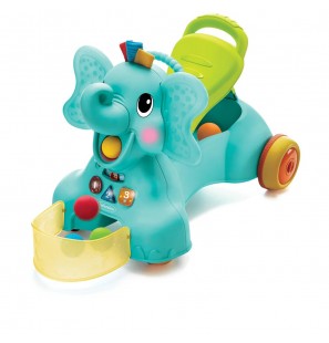 INFANTINO porteur 3EN1 éléphant ramasseur de balles 6M+