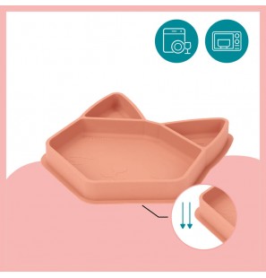 BABYMOOV Assiette Compartimentée ISY Plate Renard en silicone