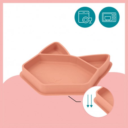 BABYMOOV Assiette Compartimentée ISY Plate Renard en silicone