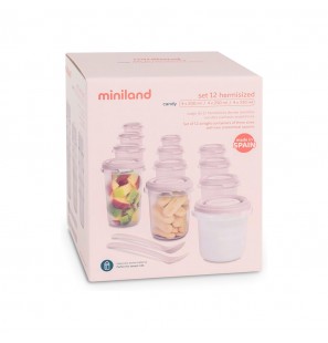 MINILAND Pots de conservation repas hermisized candy lot de 12