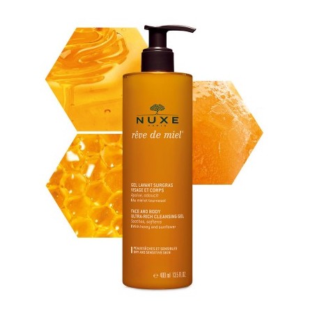 NUXE RÊVE DE MIEL® Gel lavant surgras visage et corps 400 ML